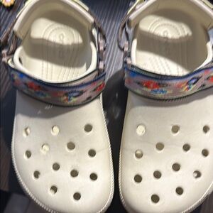 CROCS White Sandals with Perforated Design